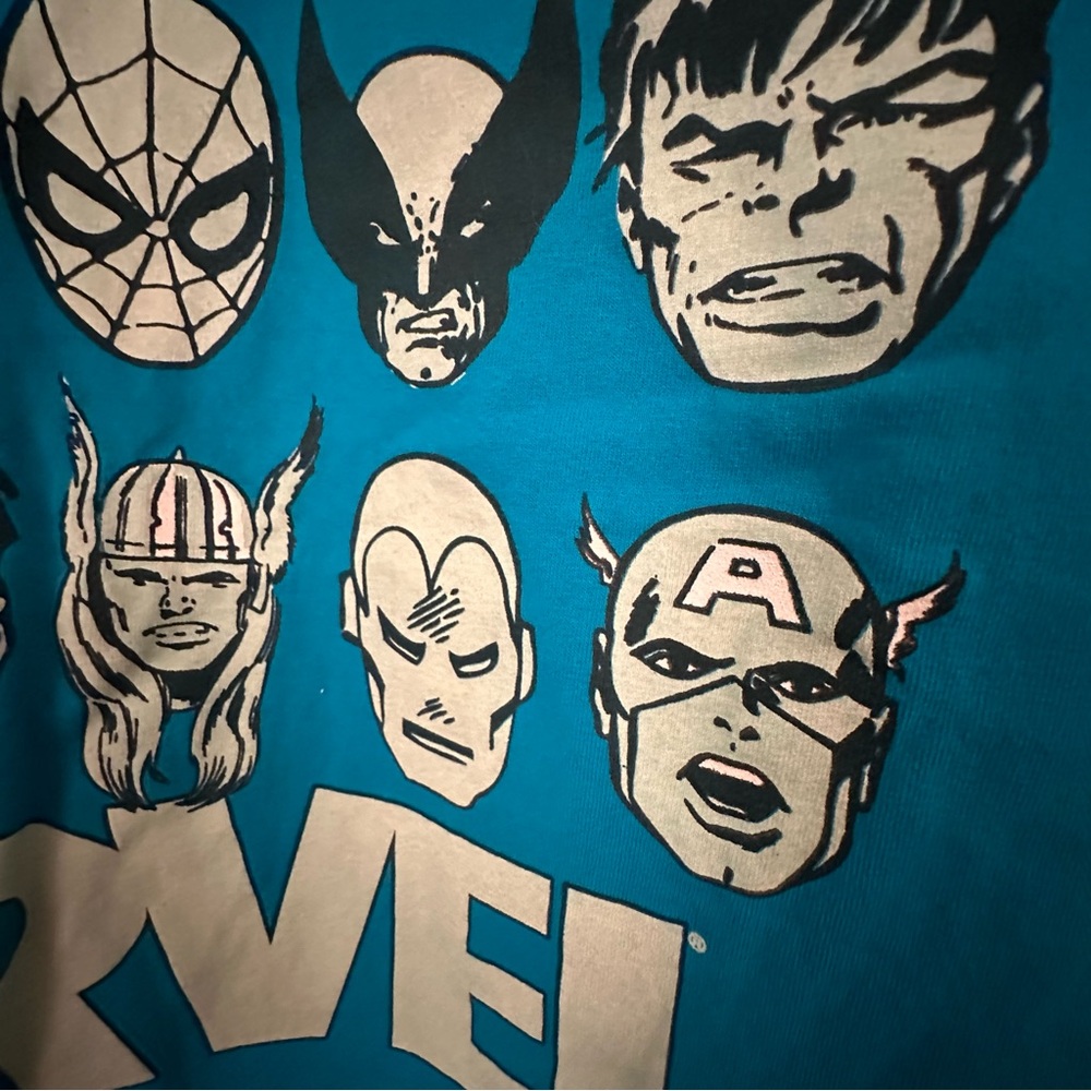 Marvel Comics Teal T-Shirt, XL - Picture 4 of 4